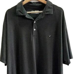 Callaway Men's Golf Black Pinstriped Shirt Size XL